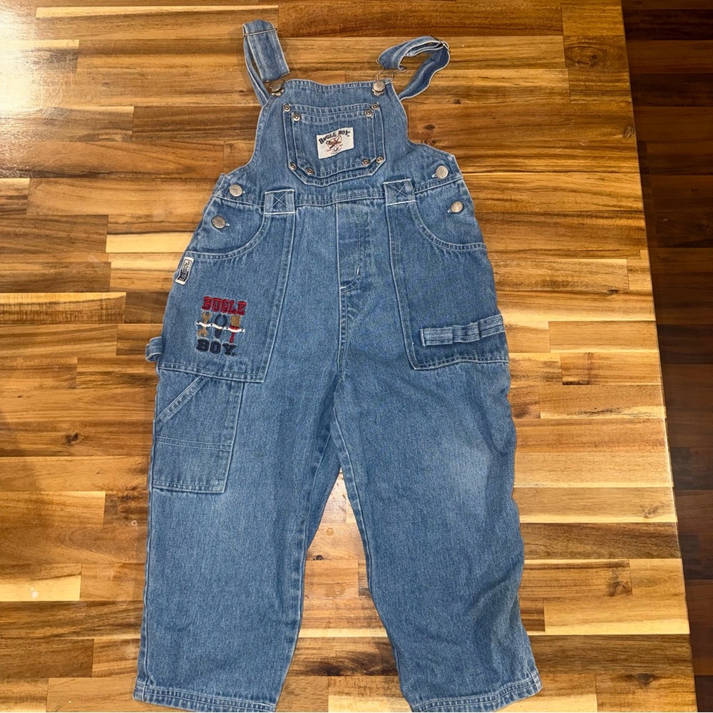 Vintage 90s Bugle Boy Denim Overalls for Kids 3T